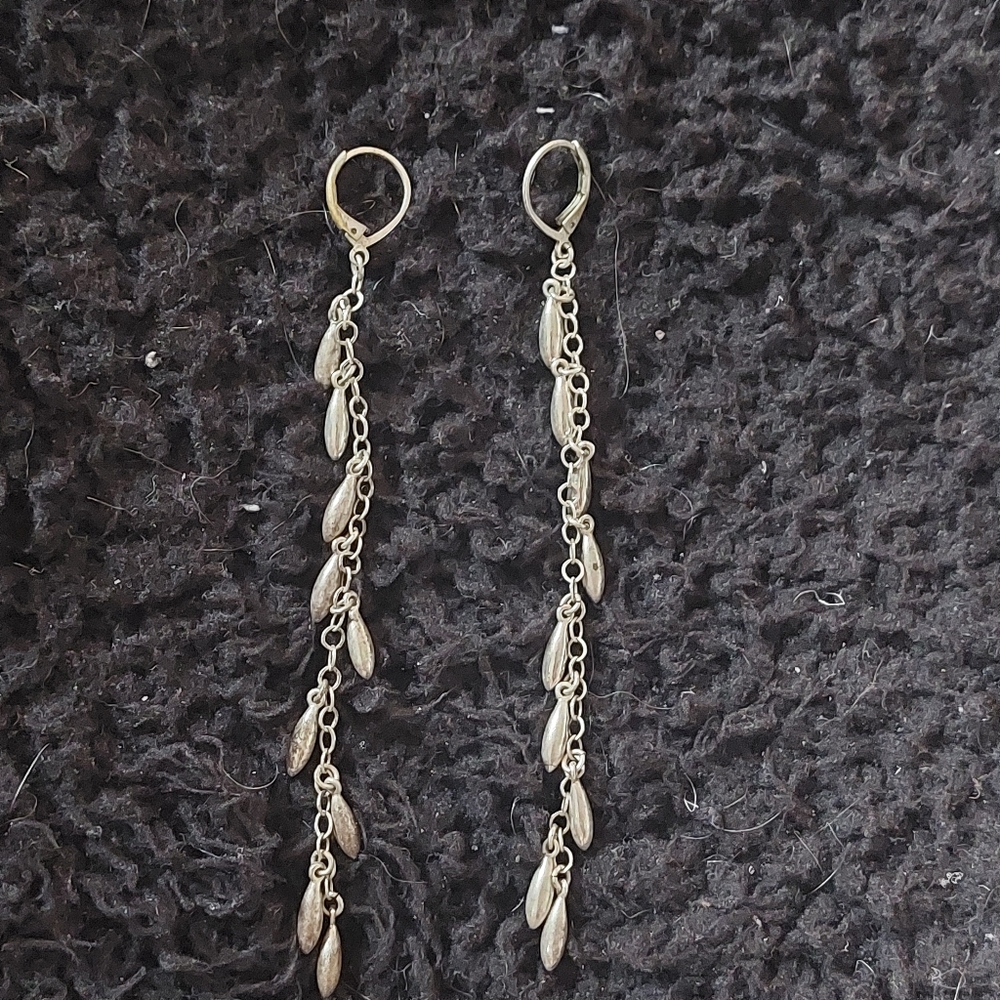 Brighton silver drop earrings, with locking ear hook, very elegant and fun!
